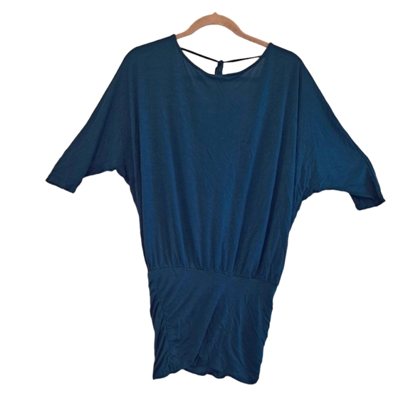 Express Teal Open Back Wrap Dolman Sleeved Tunic Size XS - Picture 1 of 4